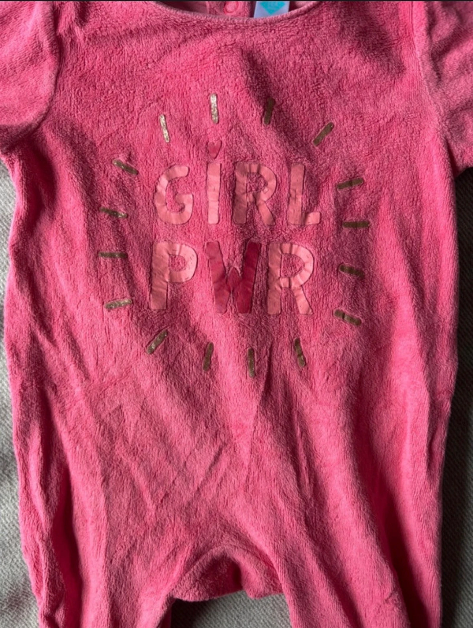 245/ Pyjama fuchsia girl power - TEX - 9 mois – photo 2